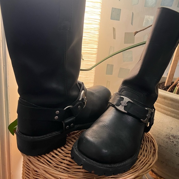 Black Leather Boots with Silver Accents main image 3